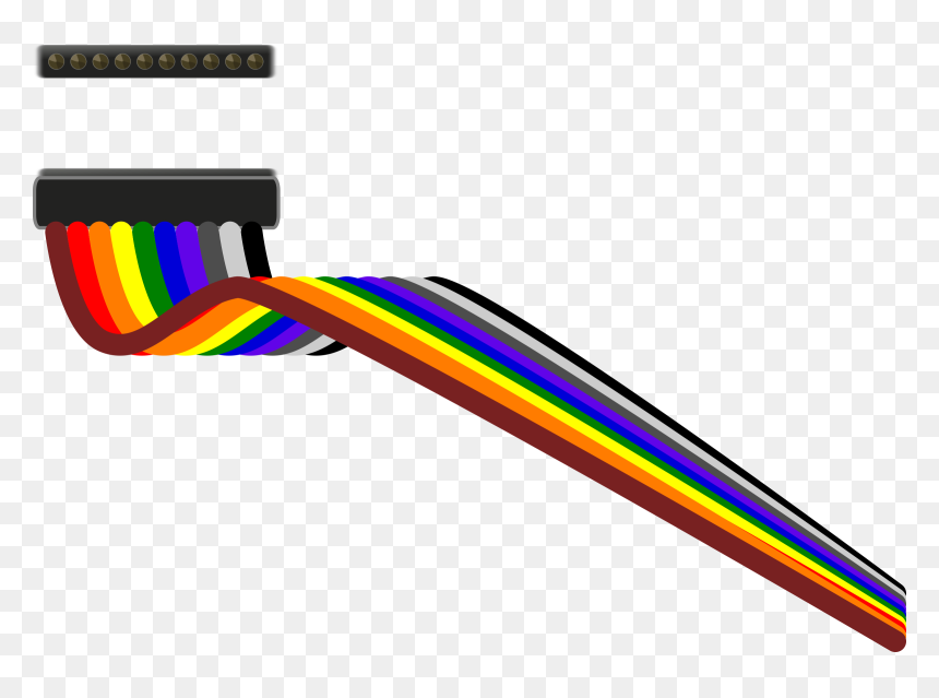 10-pin Connnector And Ribbon Cable Clip Arts - Ribbon Cable Png, Transparent Png - cable png