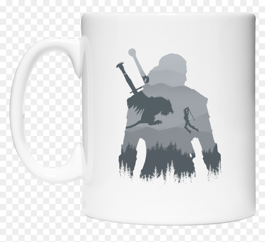 Funny Witcher Shirts, HD Png Download - coffee cup silhouette png