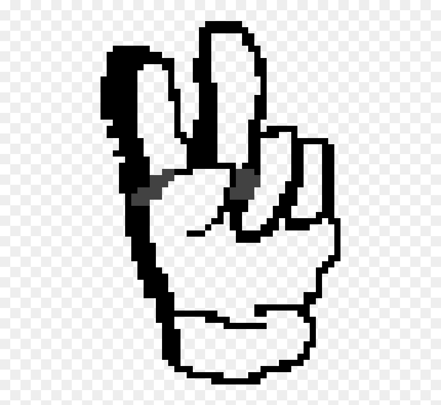 Pixel Art Peace, HD Png Download - peace sign hand png