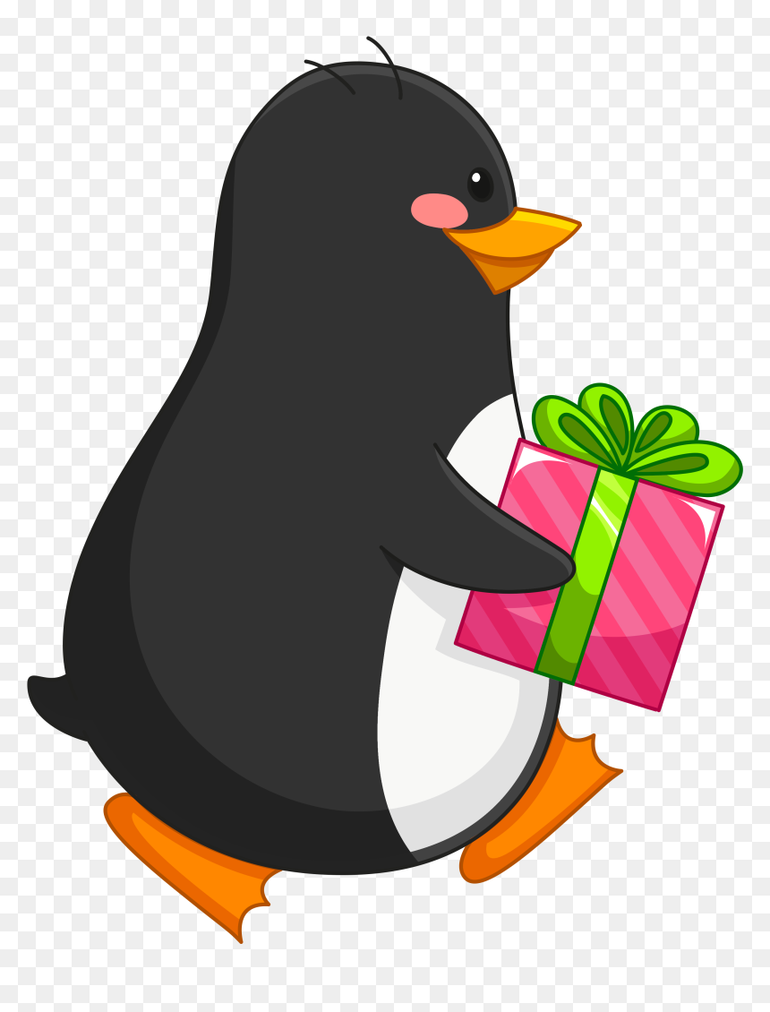 Com Christmas Gift Gift Card - Penguin With Gift Clipart, HD Png Download - amazon gift card png