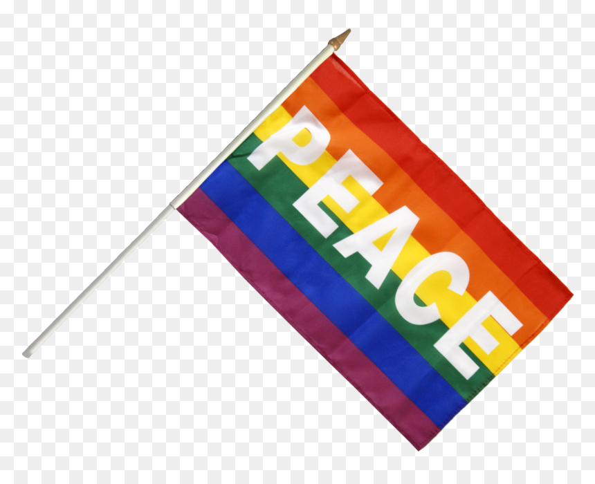 Rainbow With Peace Hand Waving Flag - Flag, HD Png Download - waving flag png