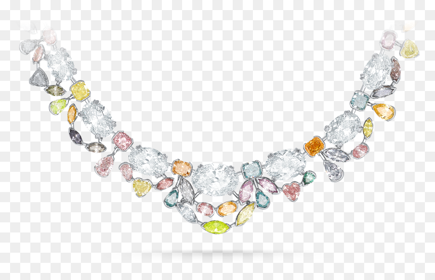 Multi Coloured Diamond Necklace - Diamond, HD Png Download - jewels png