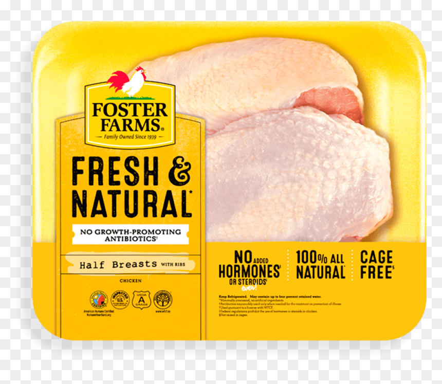 Fresh & Natural Half Chicken Breasts - Foster Farms Bowl, HD Png Download - chicken breast png