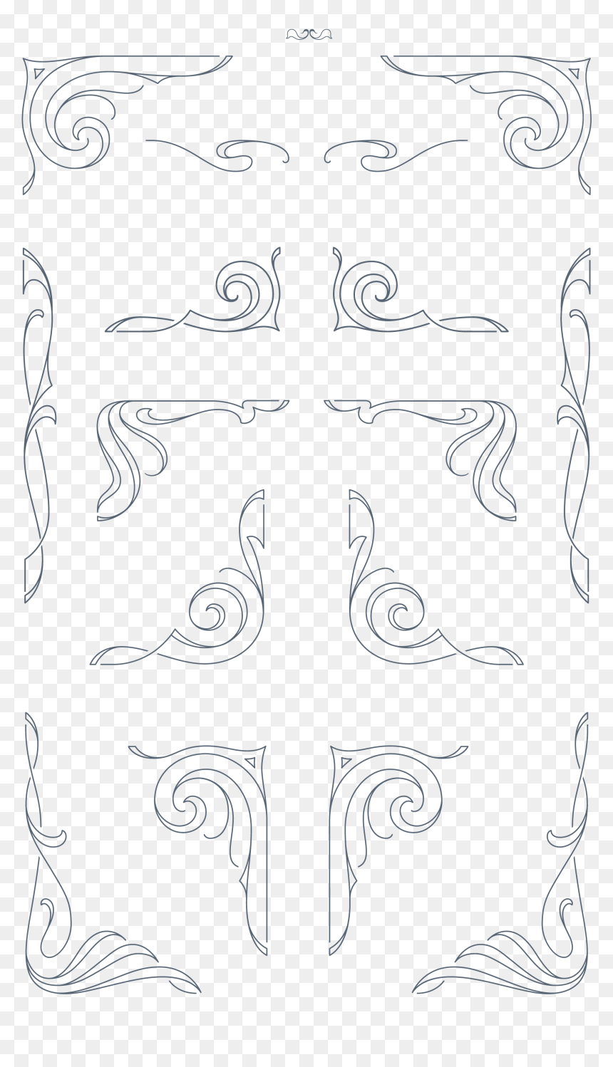 Art Nouveau Border Designs, HD Png Download - art deco border png