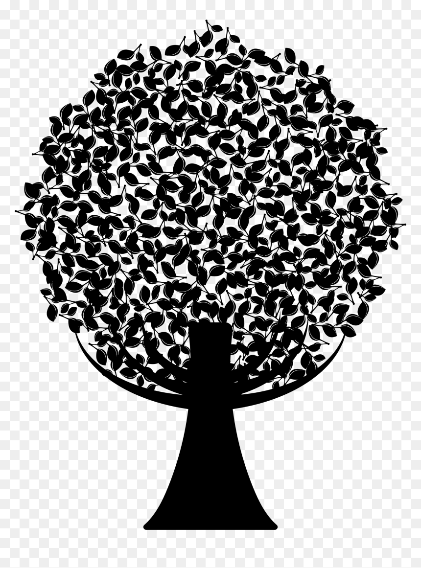 Green Abstract Tree Silhouette Clip Arts - Abstract Tree Free Logo, HD Png Download - oak tree silhouette png