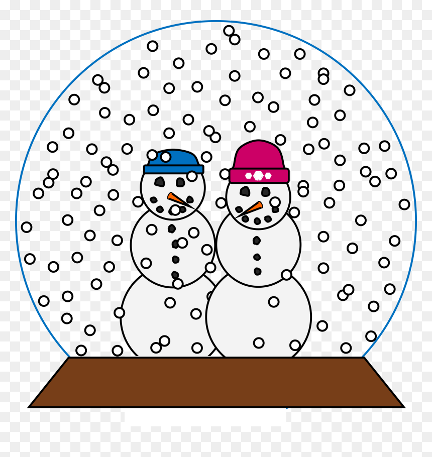 Snowpeople Snowglobe Clip Arts - Snow Globe Drawing Transparent, HD Png Download - snowglobe png
