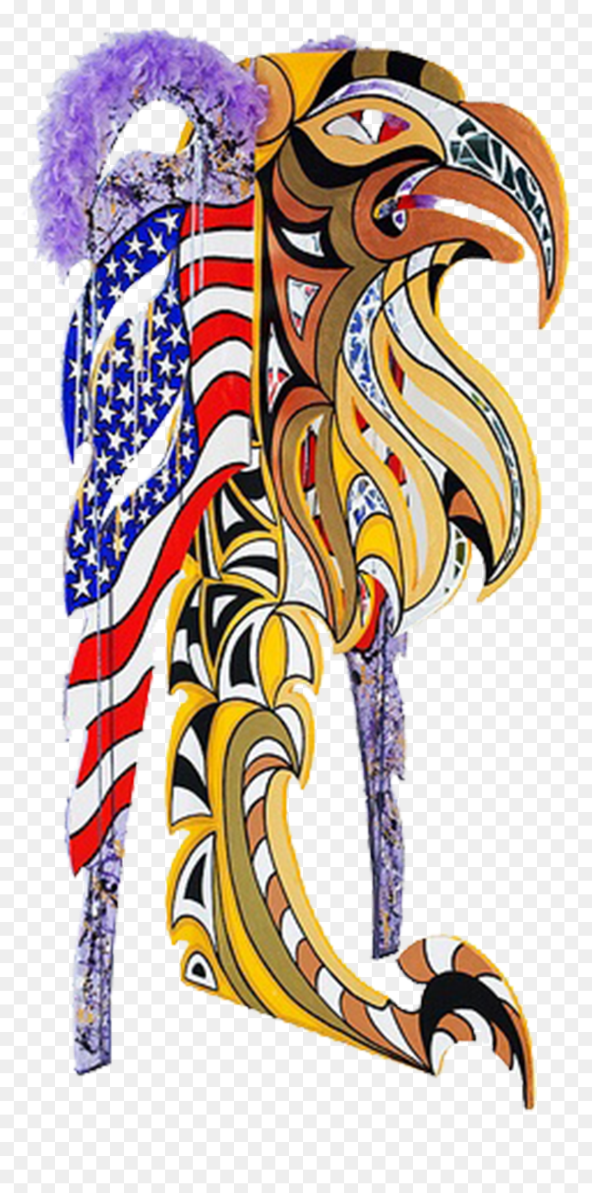 Illustration, HD Png Download - american flag eagle png
