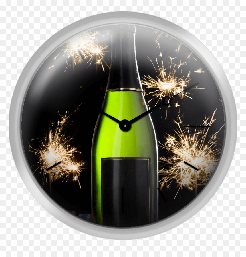 A Bottle Of Champagne And Sparklers - Circle, HD Png Download - sparklers png