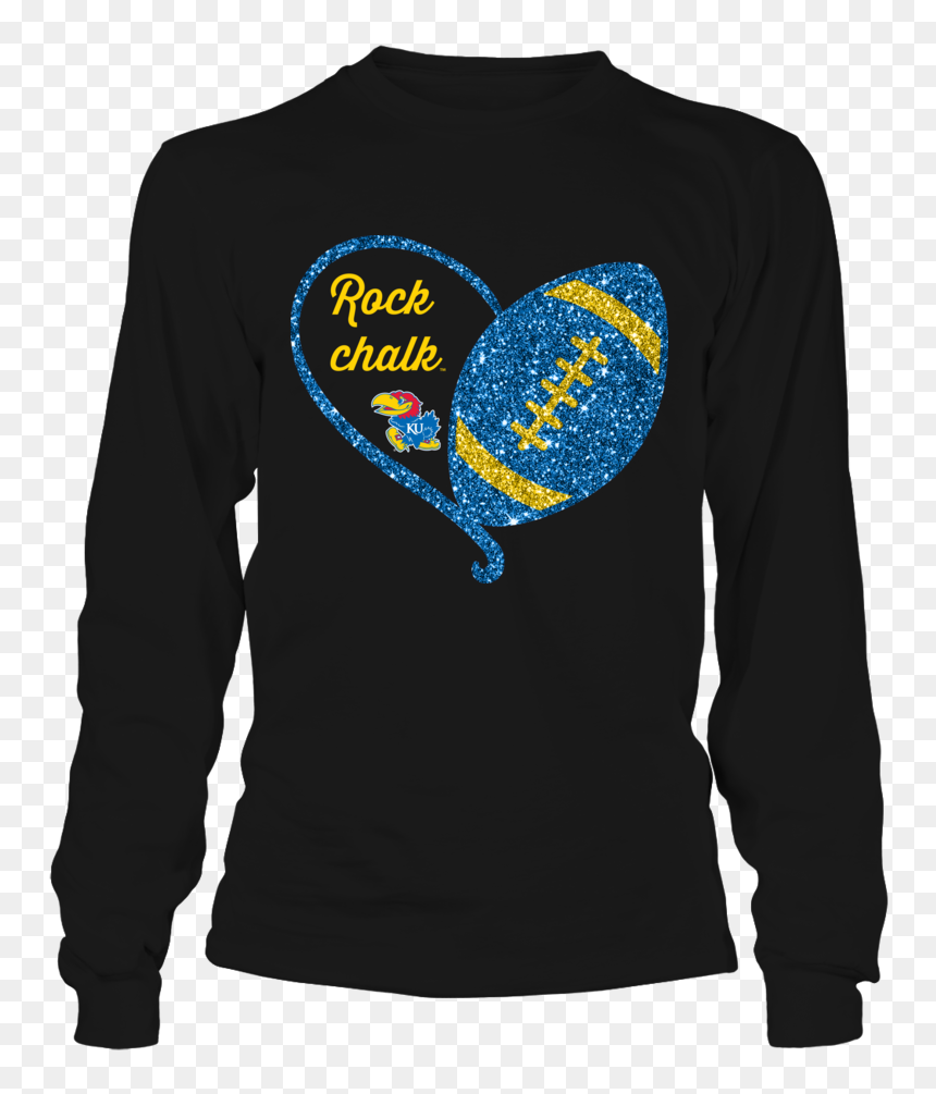 Rock Chalk Half Heart Football Kansas Jayhawks Shirt - T-shirt, HD Png Download - chalk heart png
