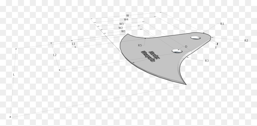 Fixed Hammers Bolt On Shark Fin - Technical Drawing, HD Png Download - shark fin png