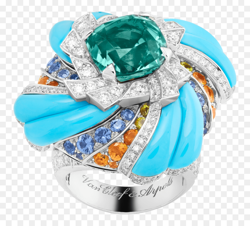 Twist Ring, Van Cleef &amp - Van Cleef High Jewellery Turquoise, HD Png Download - jewels png