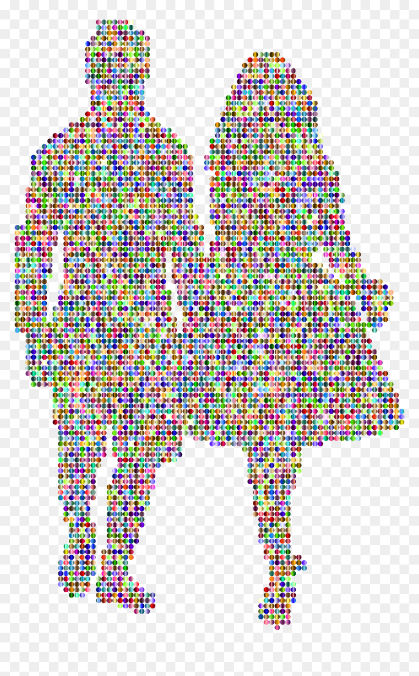 Prismatic Couple Holding Hands Silhouette 4 Clip Arts - Couple Holding Hands Silhouette Clipart, HD Png Download - zombie hands png