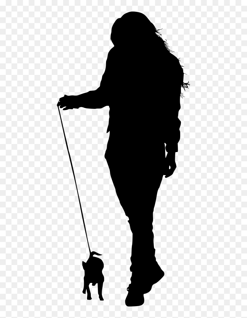 Dog Walking Silhouette - Silhouette People Walk Png, Transparent Png - walking silhouette png
