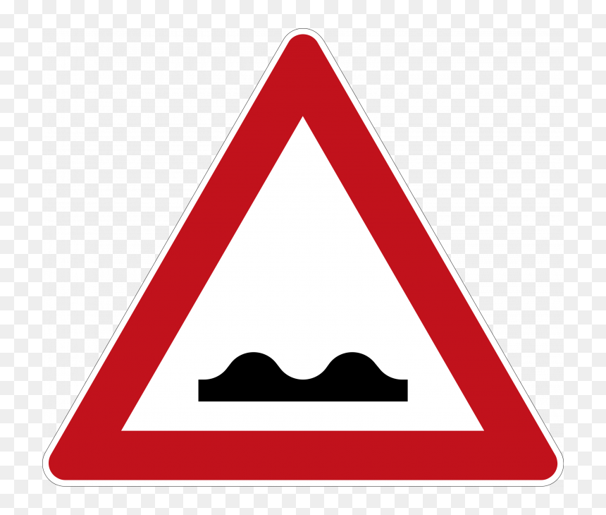 Uneven Surfaces Ahead - Street Sign Triangle, HD Png Download - road sign png