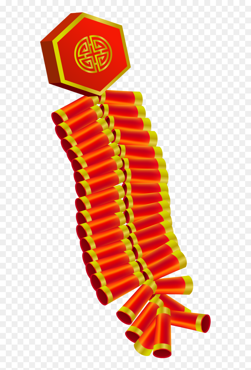Transparent Firecracker Fireworks New Year Line Yellow, HD Png Download - firecracker png
