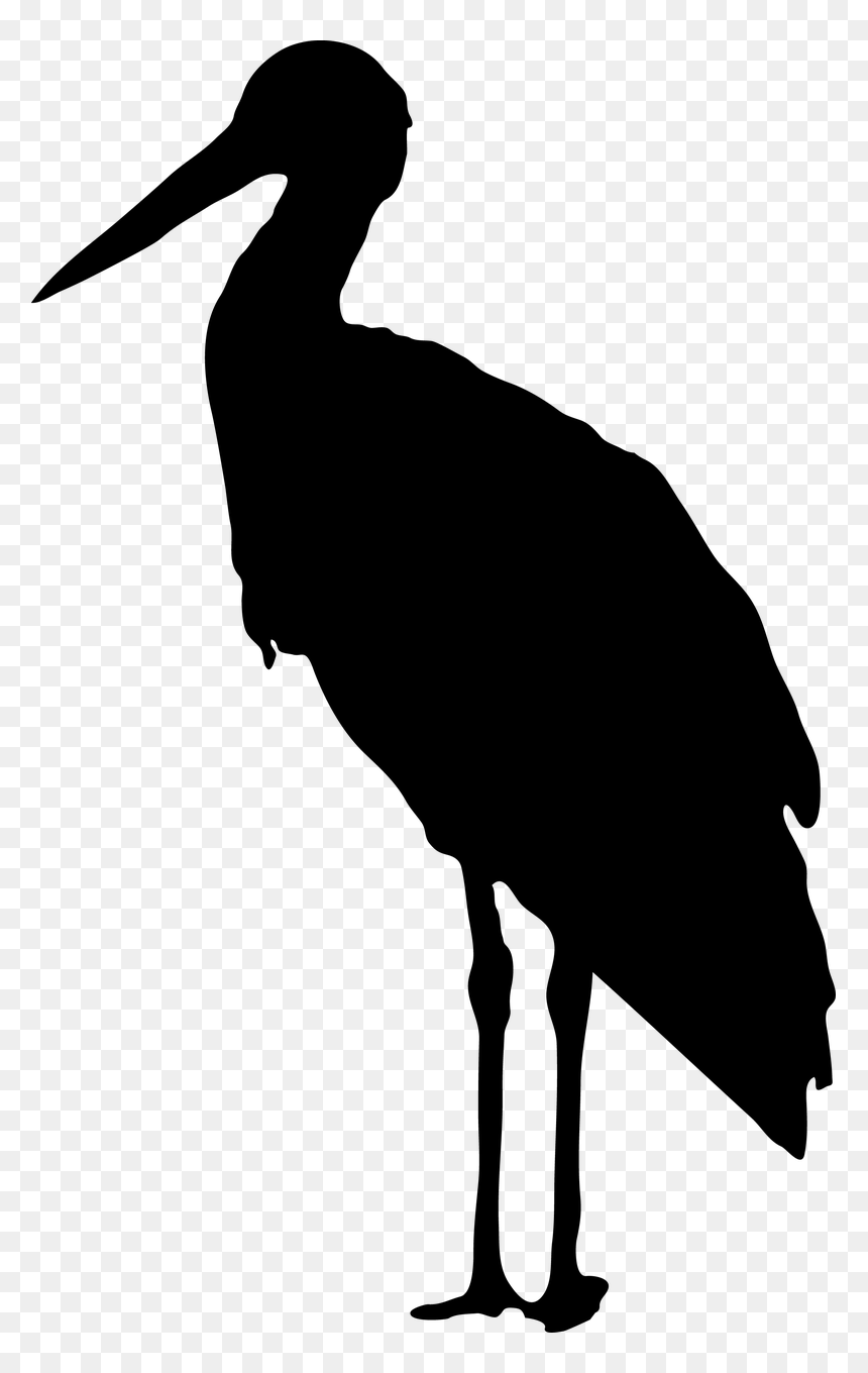 Stork Silhouette Png, Transparent Png - feather silhouette png