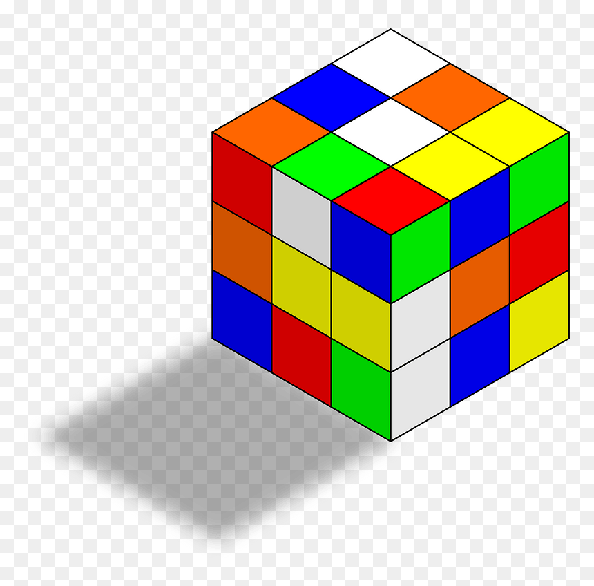Rubiks Cube Clipart - Rubik's Cube Drawing, HD Png Download - rubik's cube png