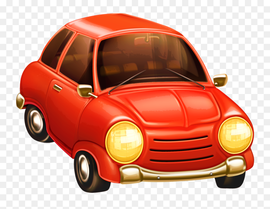 Transparent Car Transporter Clipart - Painting Of A Cartoon Car, HD Png Download - carro png