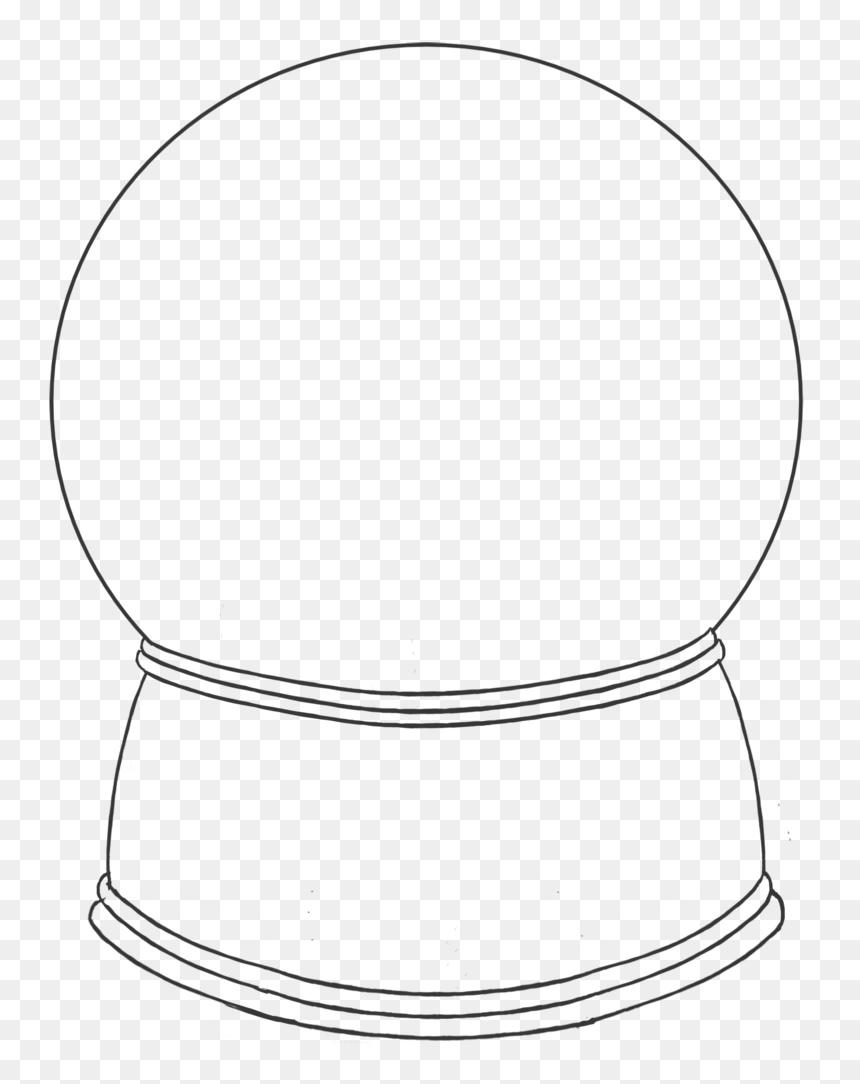 Snowglobe Drawing Dark - Line Art, HD Png Download - snowglobe png