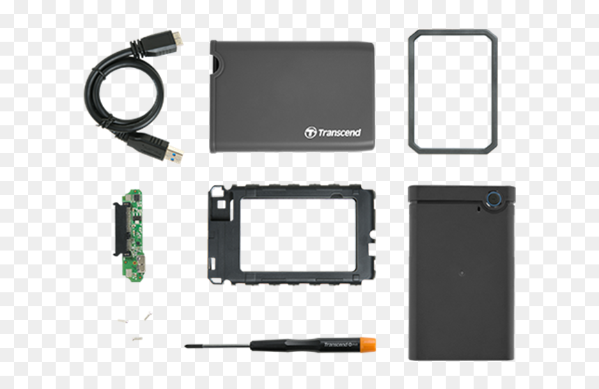 Drive - Transcend 2.5 Rugged Ssd Hdd Upgrade Enclosure Kit, HD Png Download - hard drive png