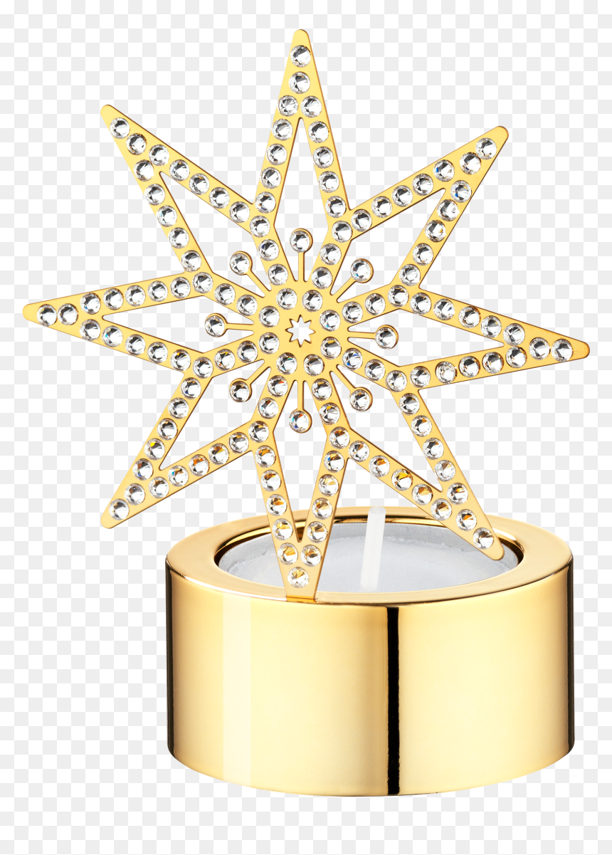 Swarovski Christmas Tea Light Golden Star - Varabuskoy, HD Png Download - golden star png