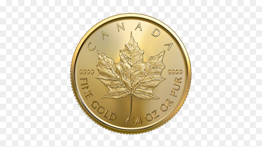 Maple Leaf Gold Coin 1 4 Oz, HD Png Download - canadian leaf png