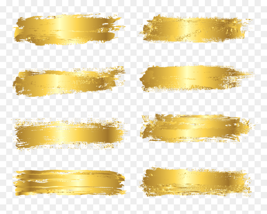 Gold Painted Foil Vector Brush Ink Clipart - Vector Gold Foil Background, HD Png Download - gold foil png