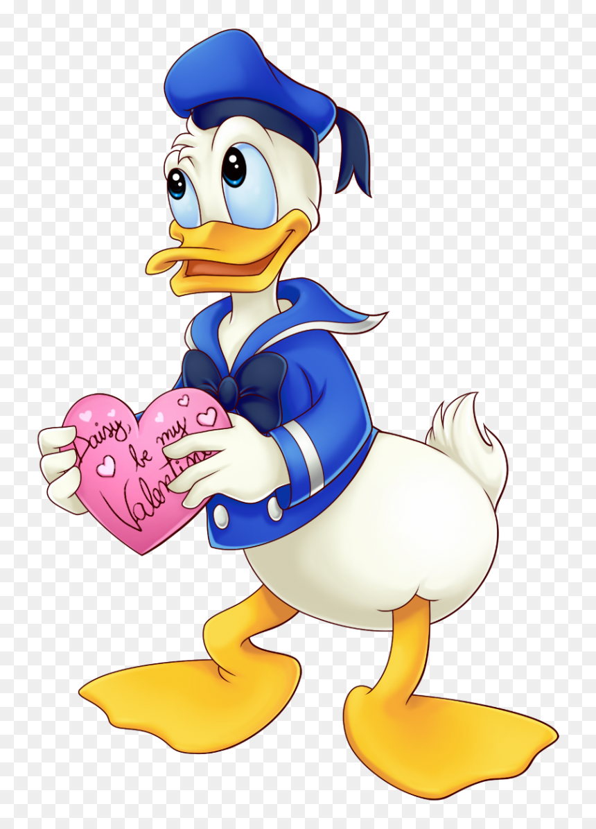 Donald Duck Holding Heart Png Image - Donald Duck Cartoon, Transparent Png - cartoon heart png