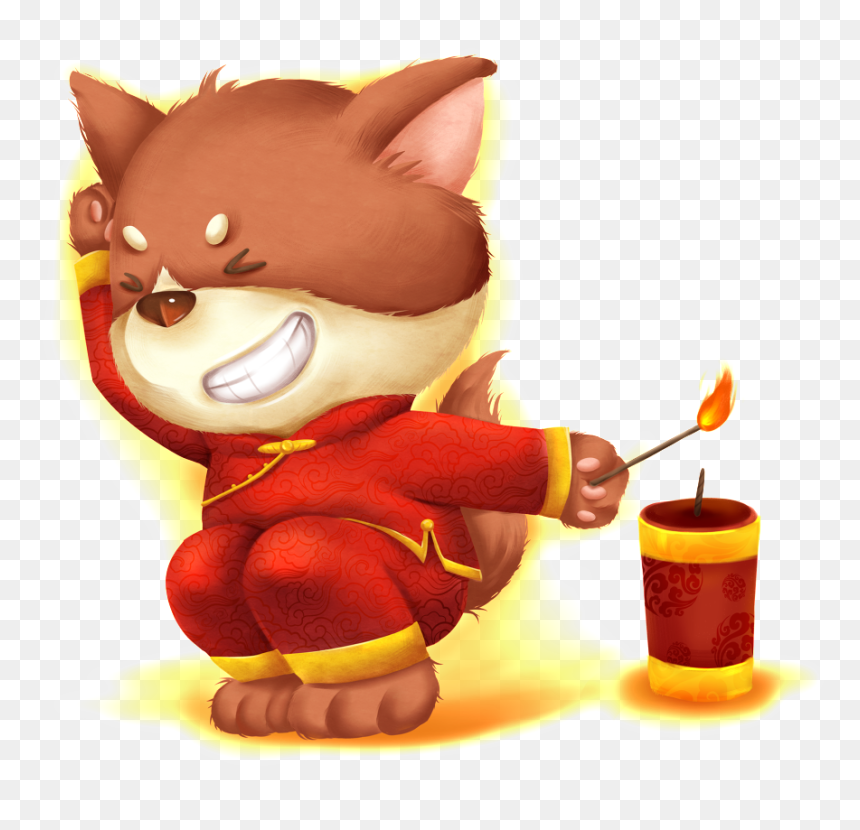 Cartoon Dog Point Firecracker Png - Q 版 狗 年, Transparent Png - firecracker png