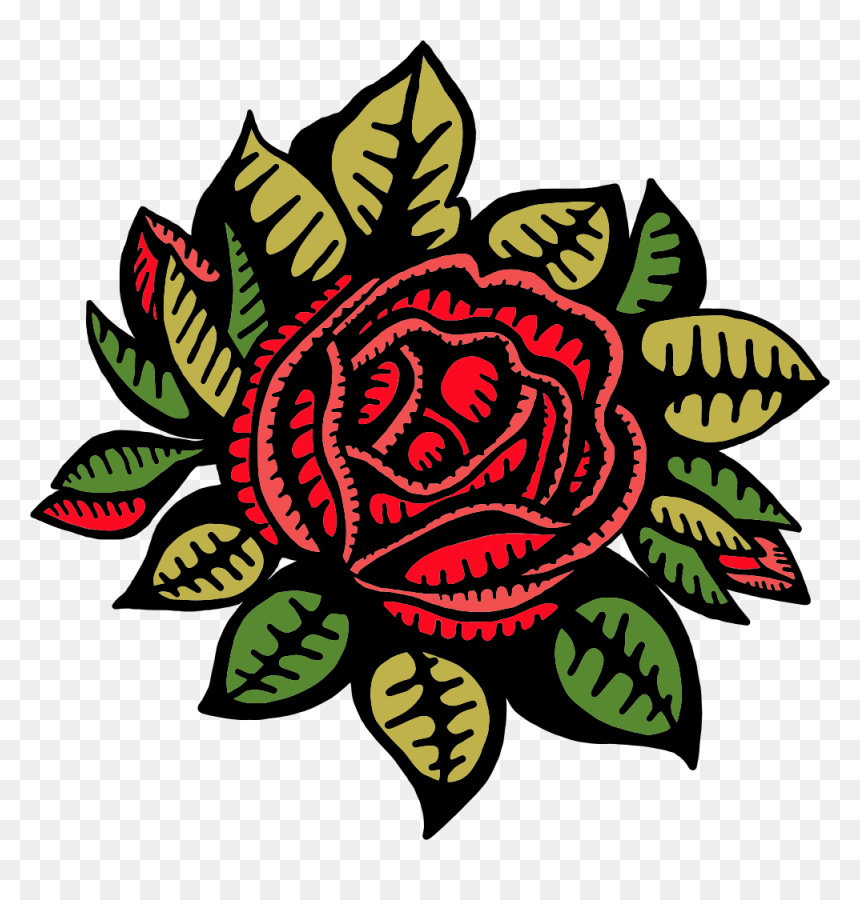 Rose Drawing Public Domain, HD Png Download - flower top view png