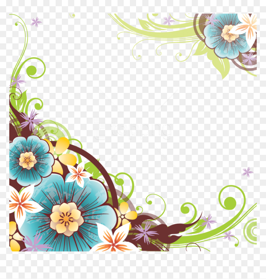 Flowers Border Designs Png, Transparent Png - border designs png hd
