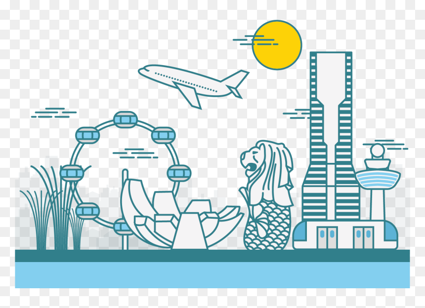 Singapore Landmark Png, Transparent Png - sun rise images png