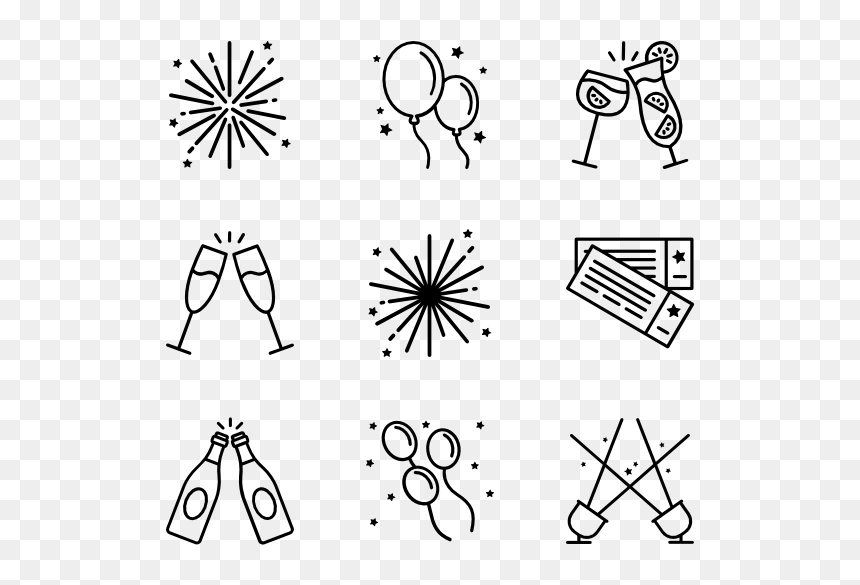 Line Art, HD Png Download - new year icon png