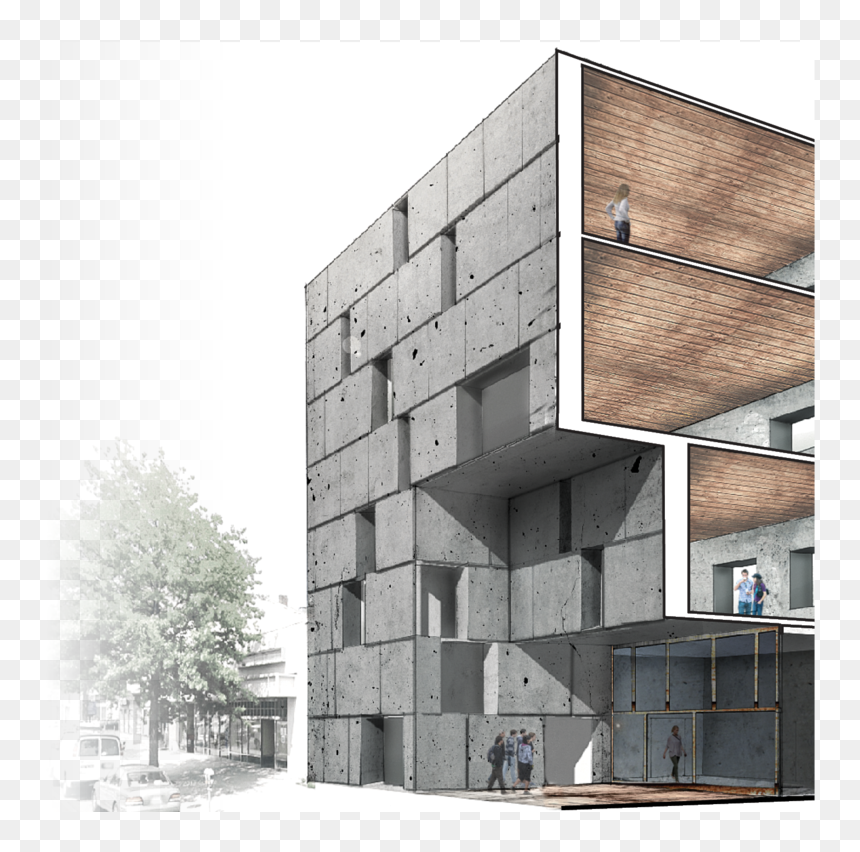 Brutalist Architecture, HD Png Download - apartment building png