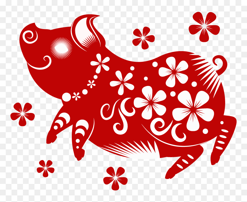 Pig Chinese Paper Cutting, HD Png Download - new year icon png