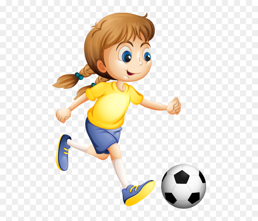 Mujeres Jugando Futbol Animados, HD Png Download - pelota de futbol png