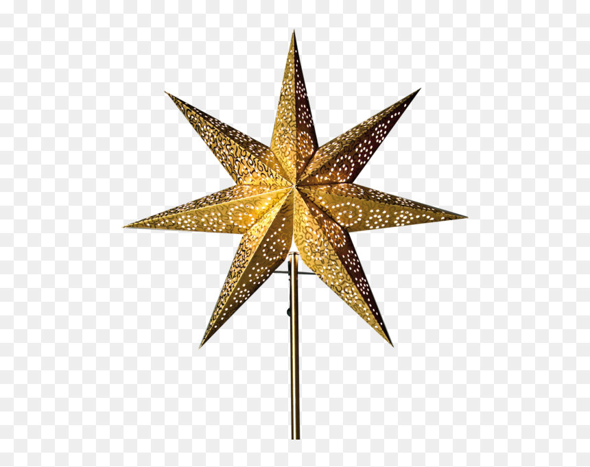 Paper Star Antique - Adventsstjärna På Fot Golv, HD Png Download - golden star png