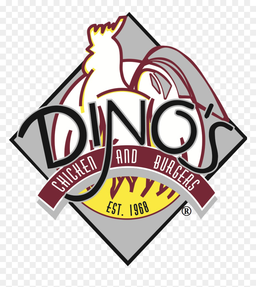 Dinos Logo Large - Dino's Chicken & Burgers Logo, HD Png Download - fancy underline png