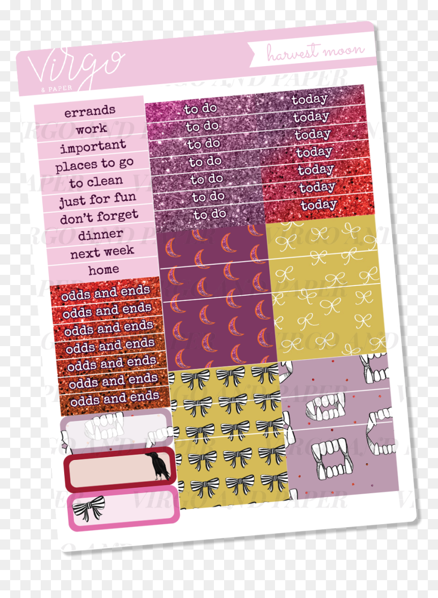 Harvest Moon Headers Washi Sticker Sheet - Paper, HD Png Download - sheet of paper png