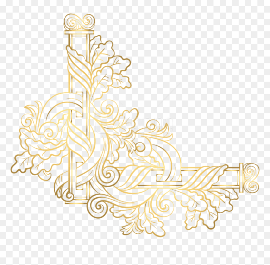 Free Png Download Corner Decoration Clipart Png Photo - Gold Line Decoration Png, Transparent Png - free png clipart