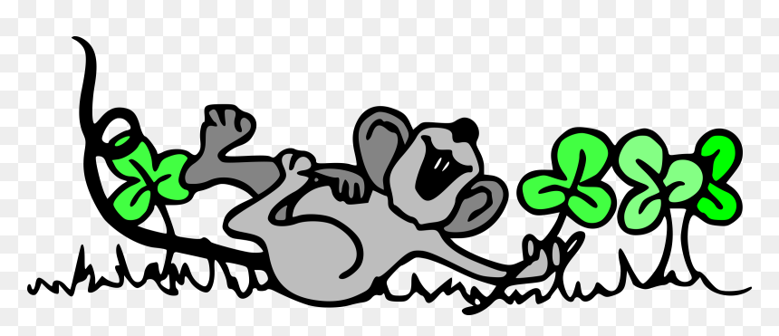 Mouse Playing In Shamrocks Clip Arts - Free Clip Art March, HD Png Download - shamrocks png