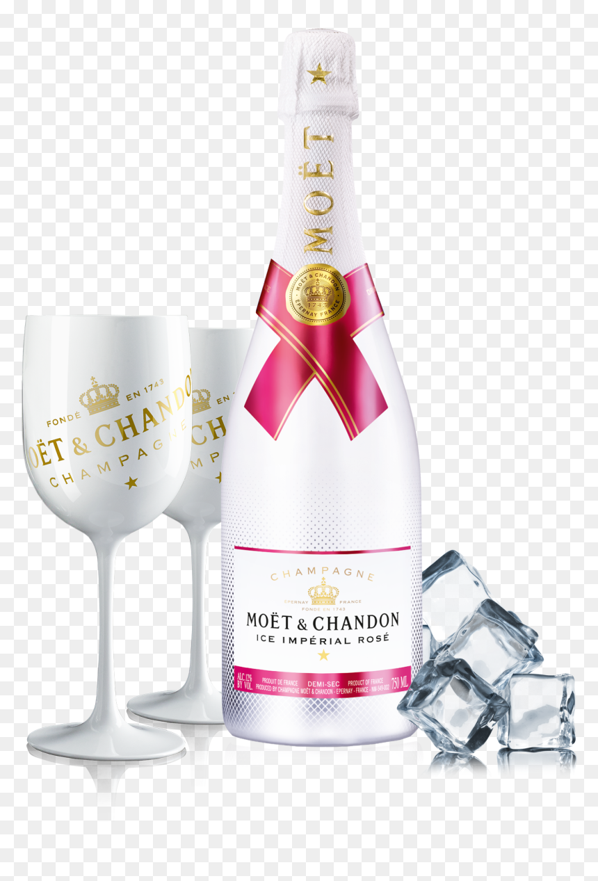 Moet & Chandon Iceimperial Rose 1hrdeliveryset - Moet & Chandon Rose Imperial With Glasses, HD Png Download - moet png