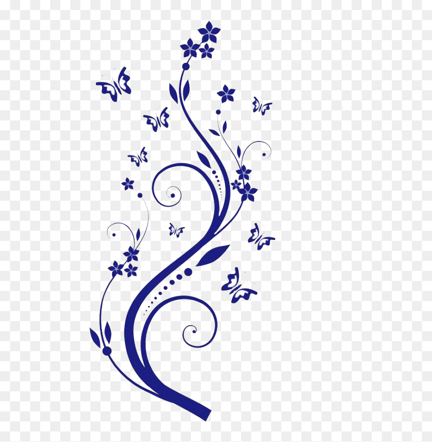 Transparent Florais Png - Painting Wall Flowers & Butterflies, Png Download - florais png