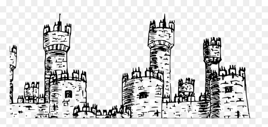 Castle Clip Art Black And White, HD Png Download - castle tower png
