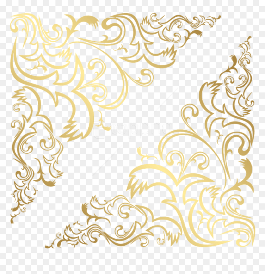 Free Png Download Corners Gold Transparent Clipart - Gold Pattern Background Png, Png Download - free png clipart