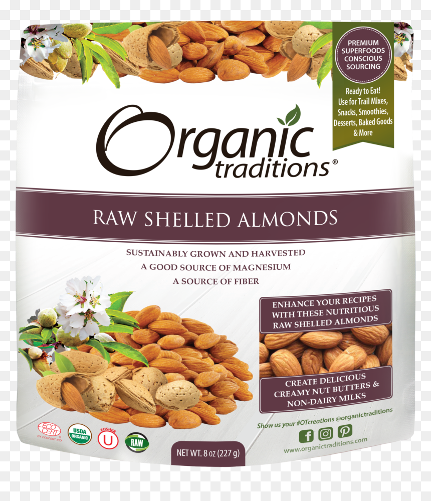 Organic Traditions Moringa Leaf Powder, HD Png Download - almonds png
