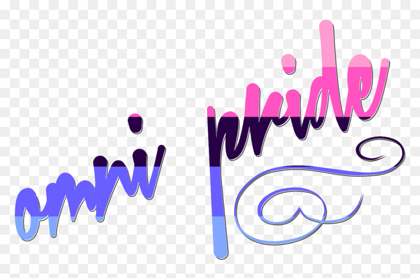 The Words “omni Pride”, In The Colors Of The Omni Flag - Calligraphy, HD Png Download - fancy underline png