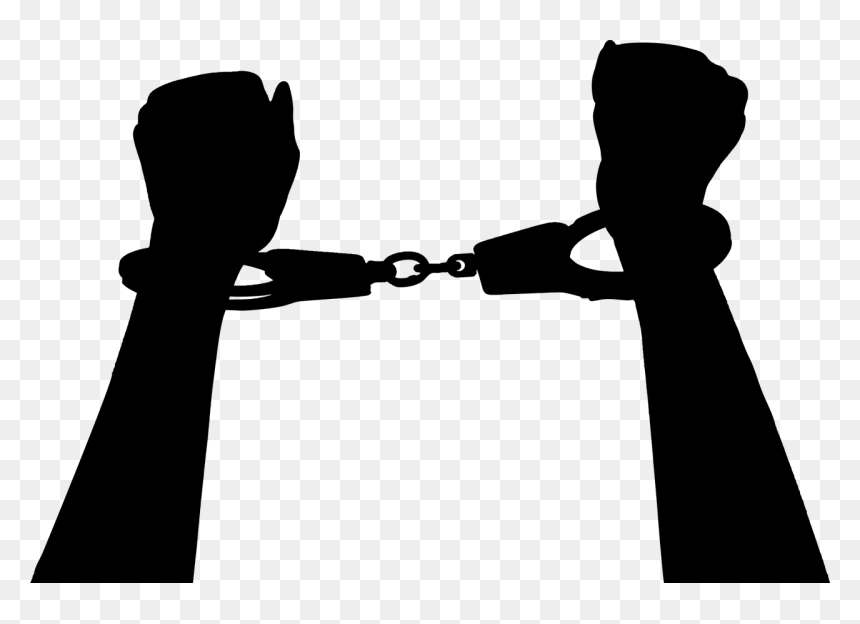 Hands In Handcuffs - Hands In Handcuffs Silhouette, HD Png Download - plane silhouette png