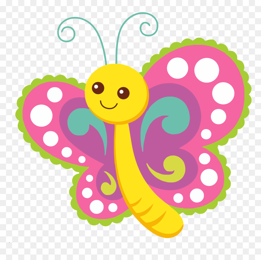 Cute Butterfly Clipart Png, Transparent Png - yellow butterfly png