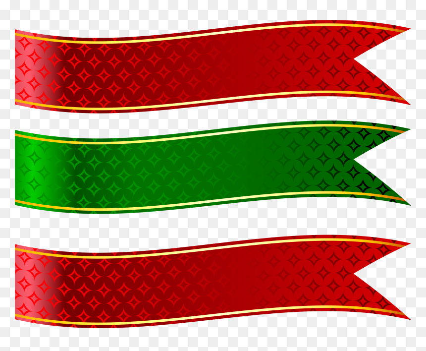 Green And Red Banners Set Png Clipart Picture - Banner Shape Png Hd, Transparent Png - green banner png